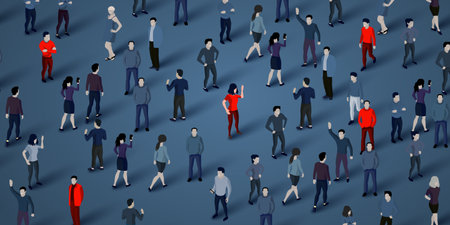 Unique persons in a crowd. HR and recruitment concept.