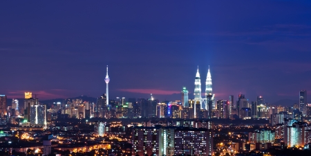 Capital city of malaysia kuala lumpur at night