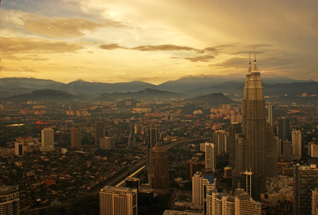 Sunset view of kuala lumpur