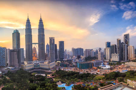 Top view of kuala lumper skyline at twilight