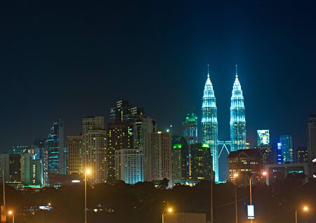 Night view of modern architecture of kuala lumpur malaysia