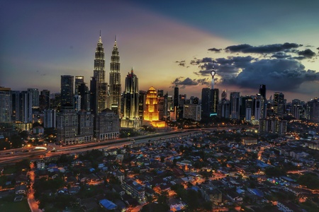 Top view of kuala lumper skyline at twilight Stock Photo