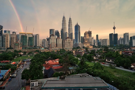 Top view of kuala lumper skyline at twilight