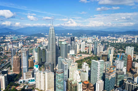 Aerial view of kuala lumpur skyline malaysia asia business travell concept