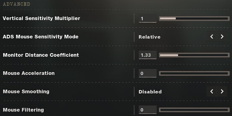 Call of Duty Black Ops Cold War Advanced Mouse Sensitivity Settings