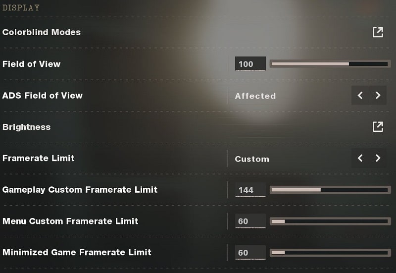 Call of Duty Black Ops Cold War Display Settings