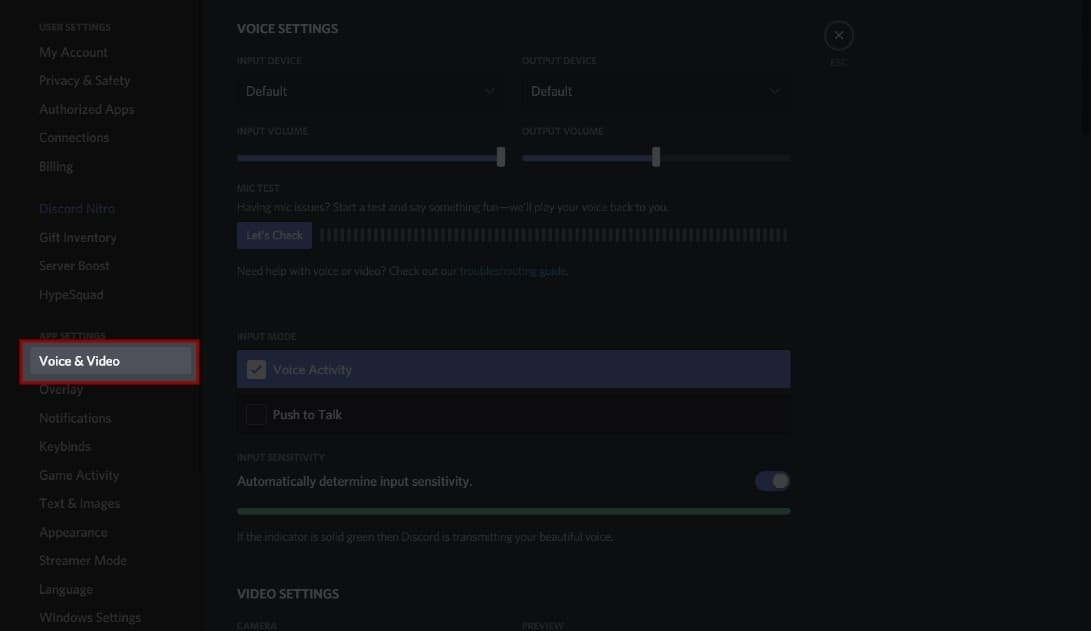 Discord Screen Share No Audio Voice and Video Settings