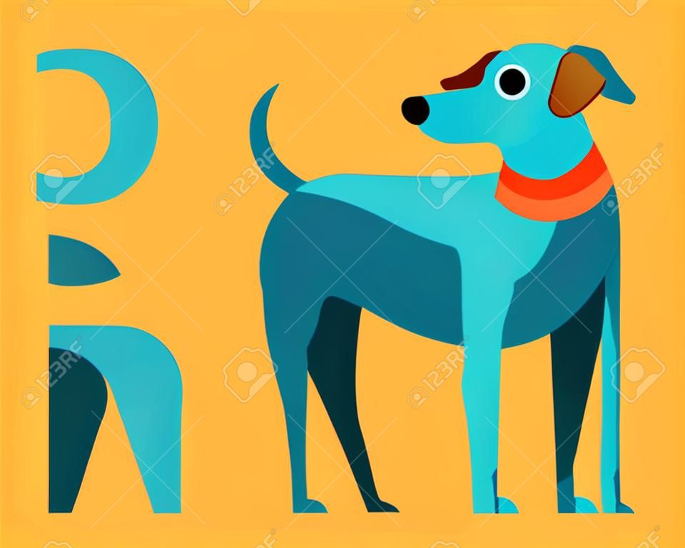 Dog icon. Flat illustration of dog vector icon for web design.