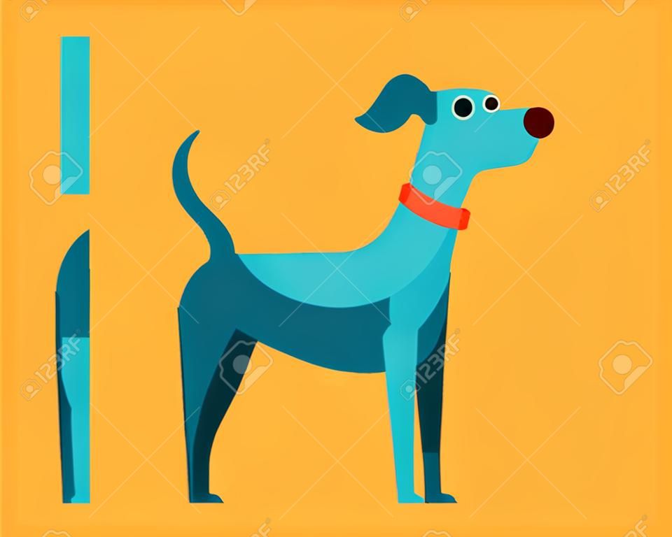 Dog icon. Flat illustration of dog vector icon for web design.