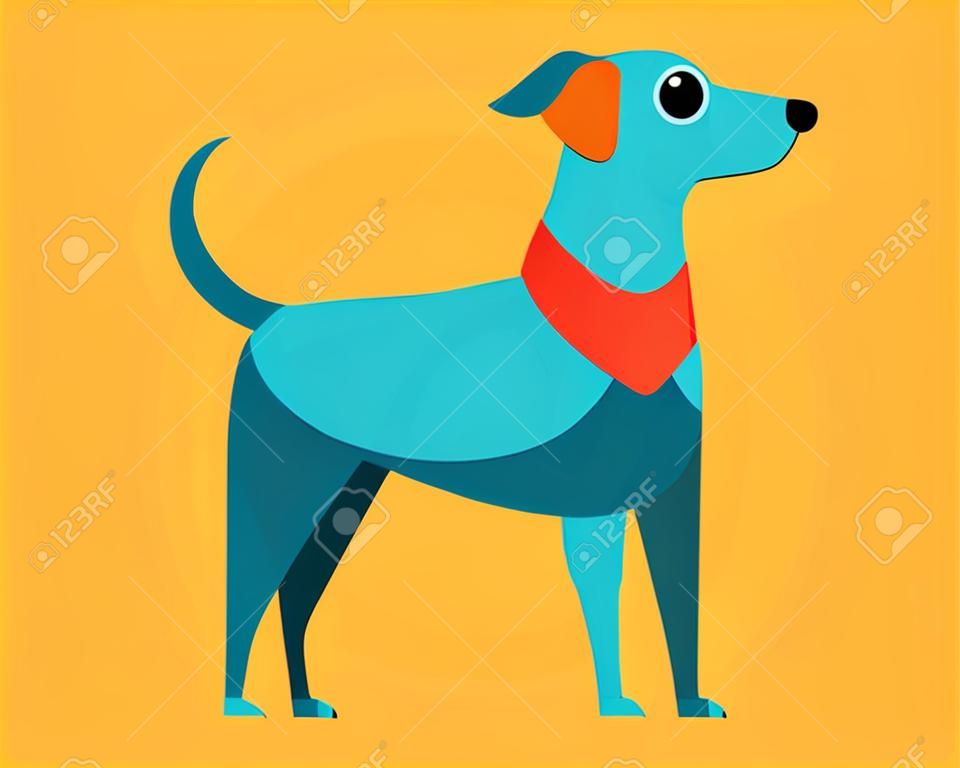 Dog icon. Flat illustration of dog vector icon for web design.