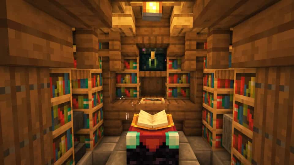 Minecraft Enchanting Room Design from The Nerd Stash