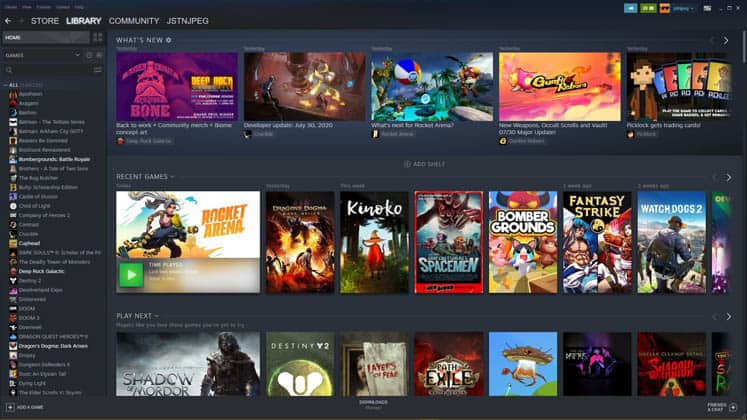 Steam vs Epic Games Store User Interface